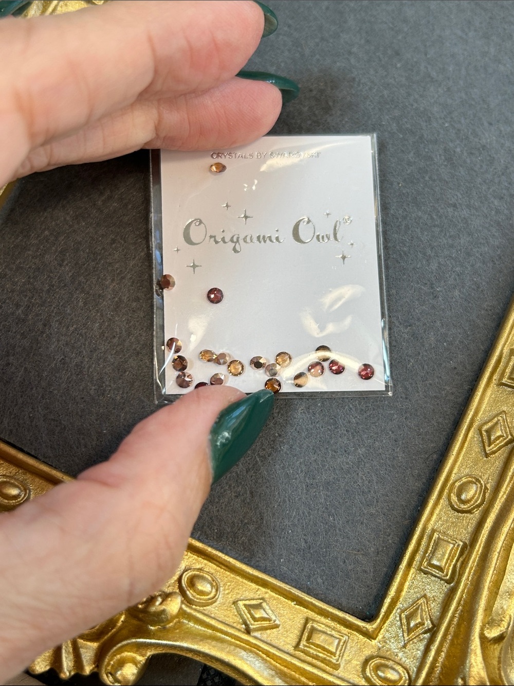 Origami Owl Champagne and Light Brown Swarovski Crystals for Lockets